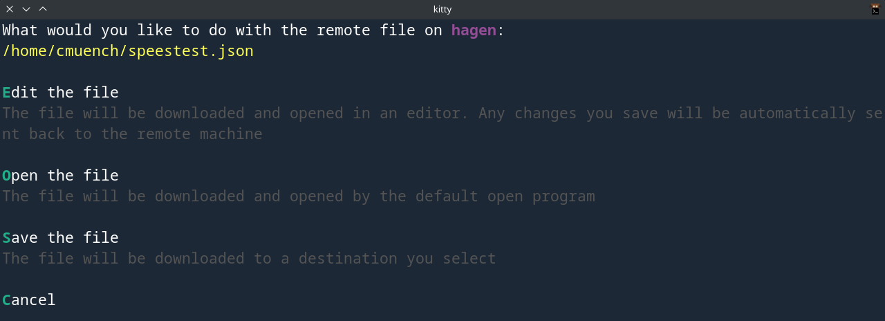 SSH Datei Dialog