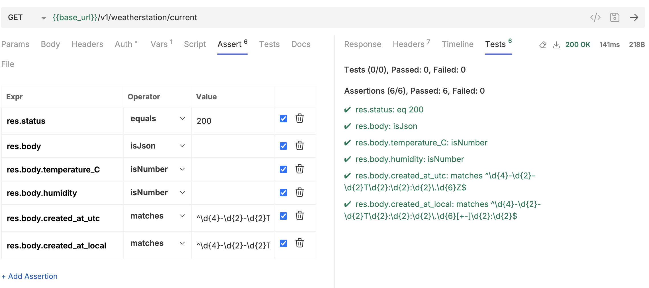 Asserts eines Requests in Bruno