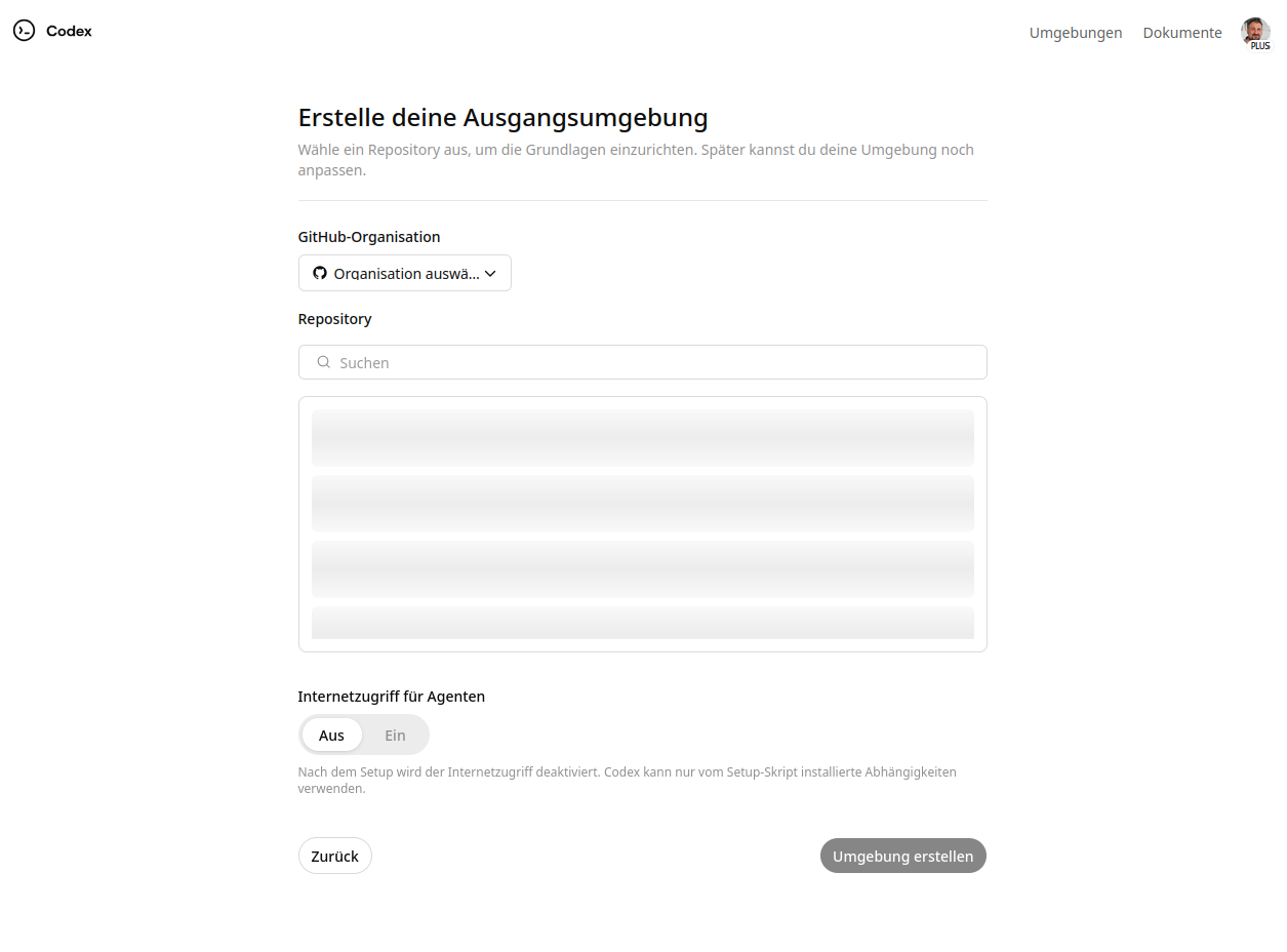 Erstellen einer neuen Sandbox Umgebung