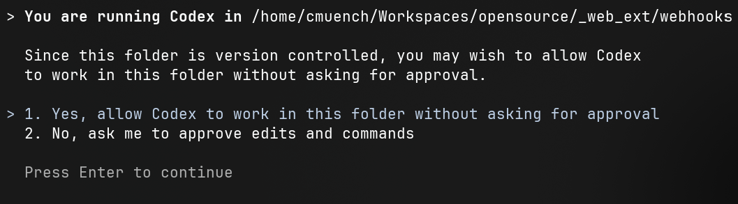 Codex in einem bestehenden Projekt
