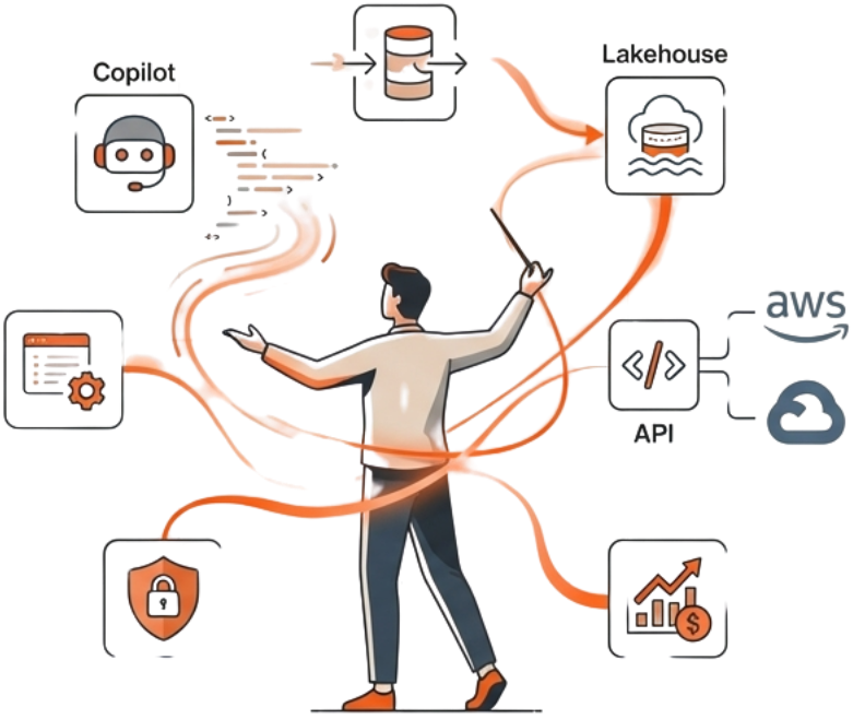 Der moderne Entwickler beim seiner Arbeit