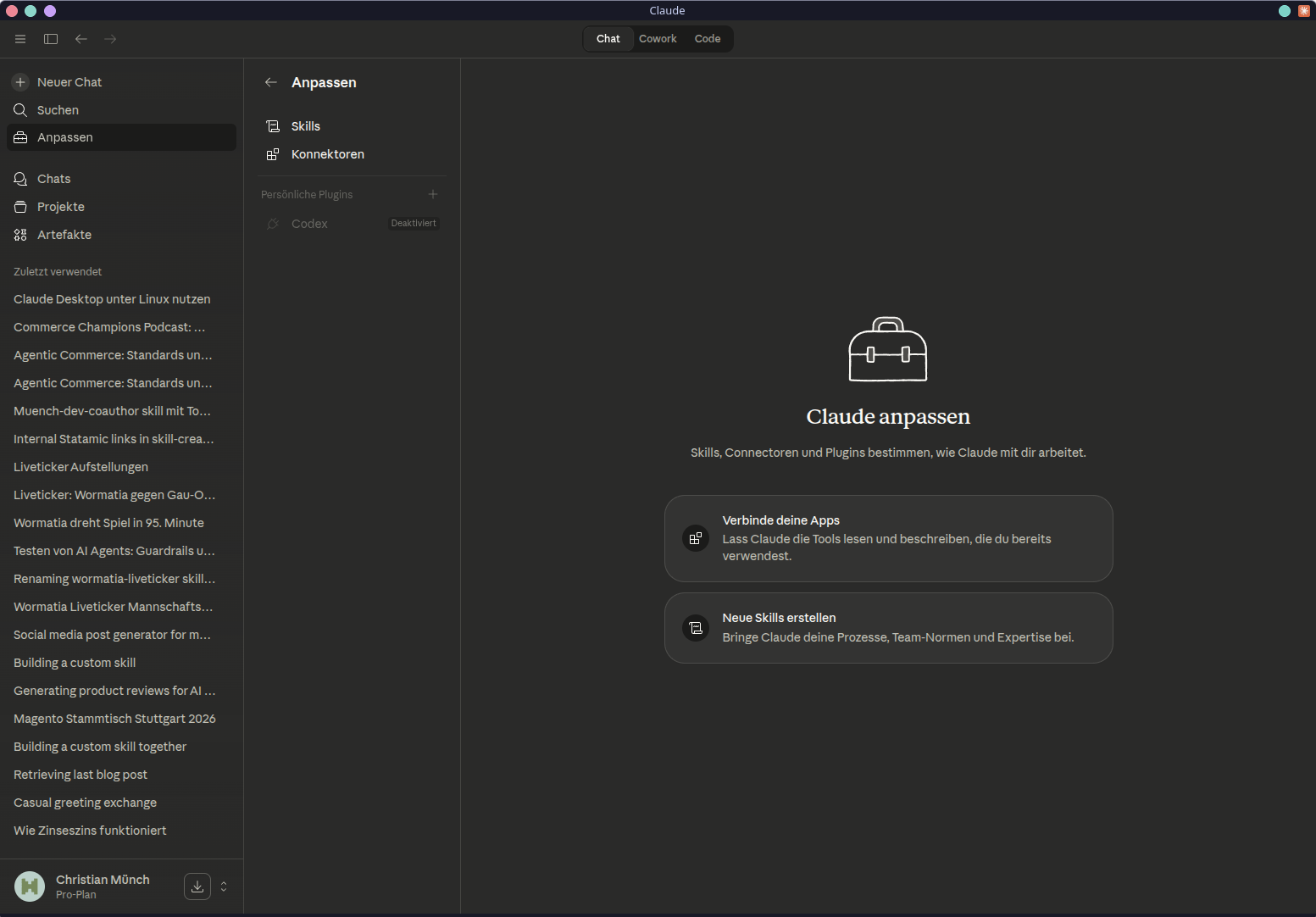 Claude Desktop unter Linux