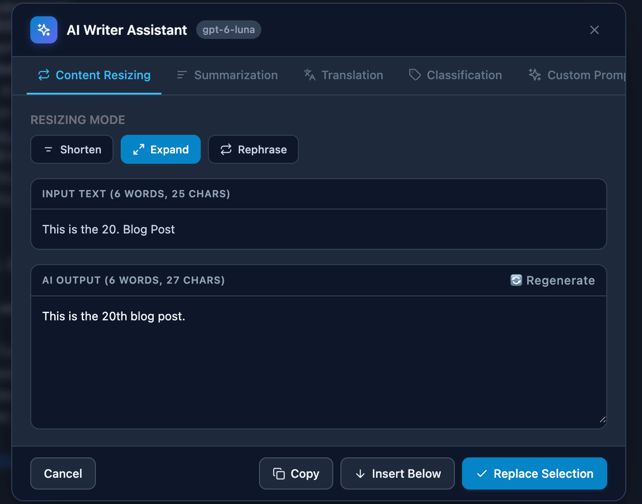 Statamic AI Writer