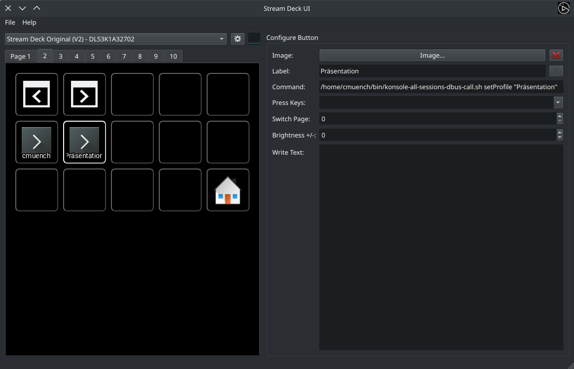 streamdeck-ui mit Konsole Profile